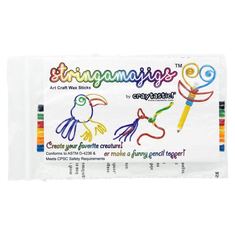 Craytastic! Stringamajigs Art Wax Craft Yarn Sticks for Kids - Bulk Party Set of 16 Packs, 12 Sticks Each Pack - Image 3